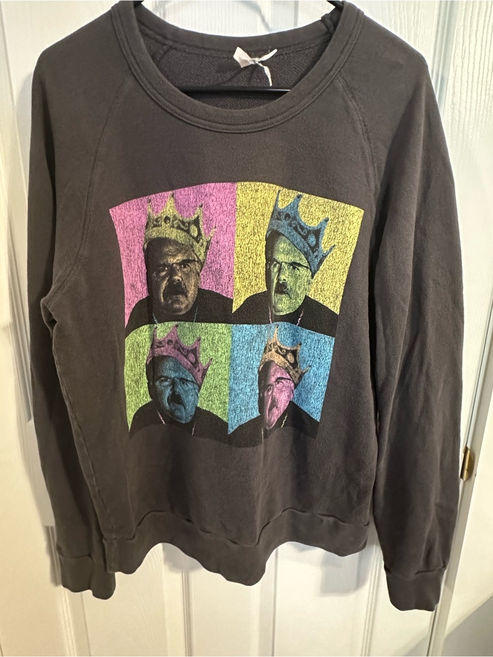 Chiefs Charcoal Crewneck Sweatshirt with Multicolor Pop Portrait Print